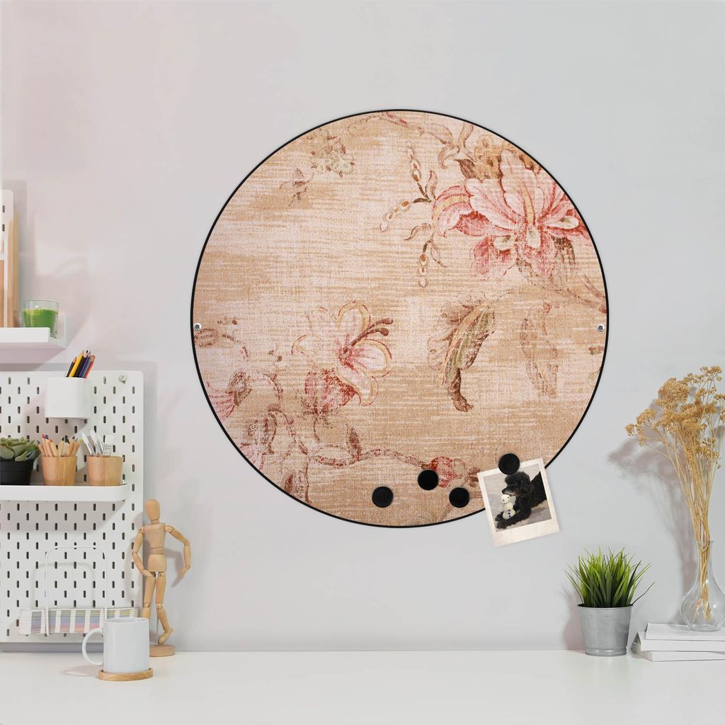 Design Stahlmagnettafel Schwarz Rund 47cm Verschwindend