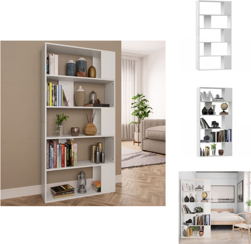vidaXL Bücherregal/Raumteiler Weiß 80x24x159 cm Holzwerkstoff - Bücherregale & Bücherschränke