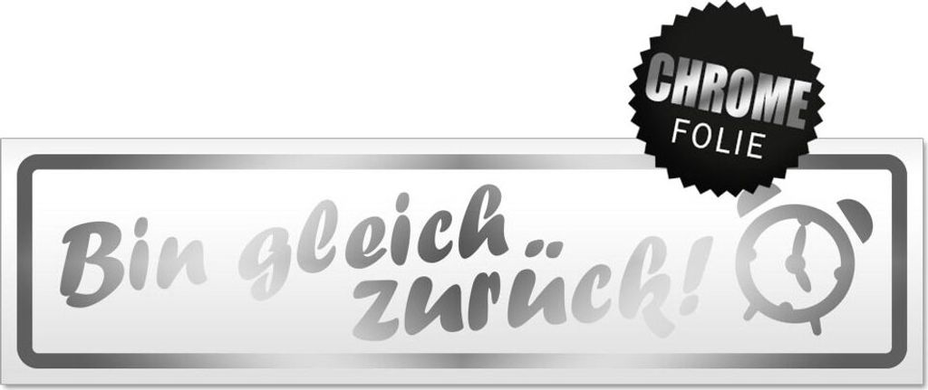 Bin gleich zurück Magnetschild Schild magnetisch