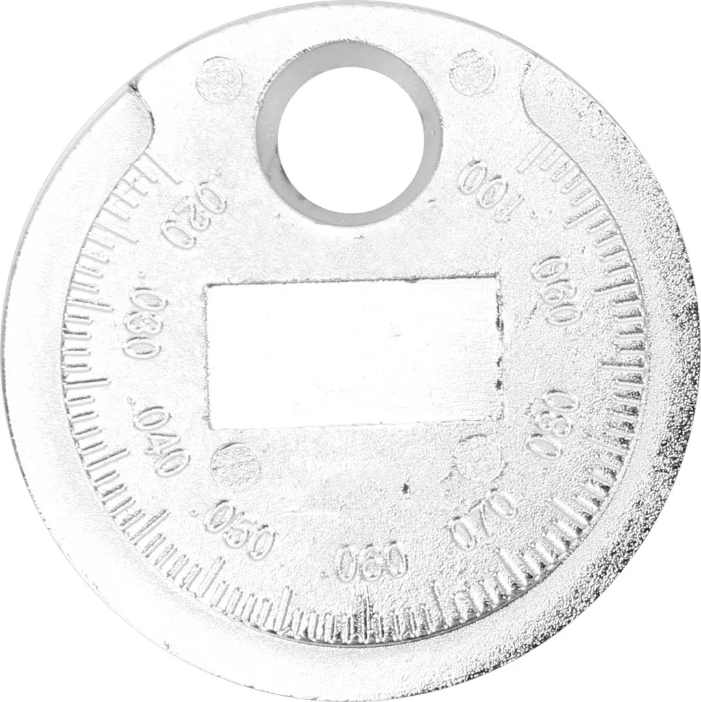 Strumento di misura della distanza della candela di auto 0,02-0,1 pollici / 0,6-2,4 mm tipo moneta in acciaio inox manutenzione di riparazione