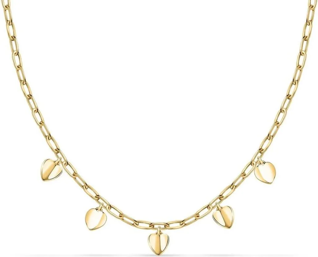 Collier romantique pour femme en plaqué or avec finitions pailletées