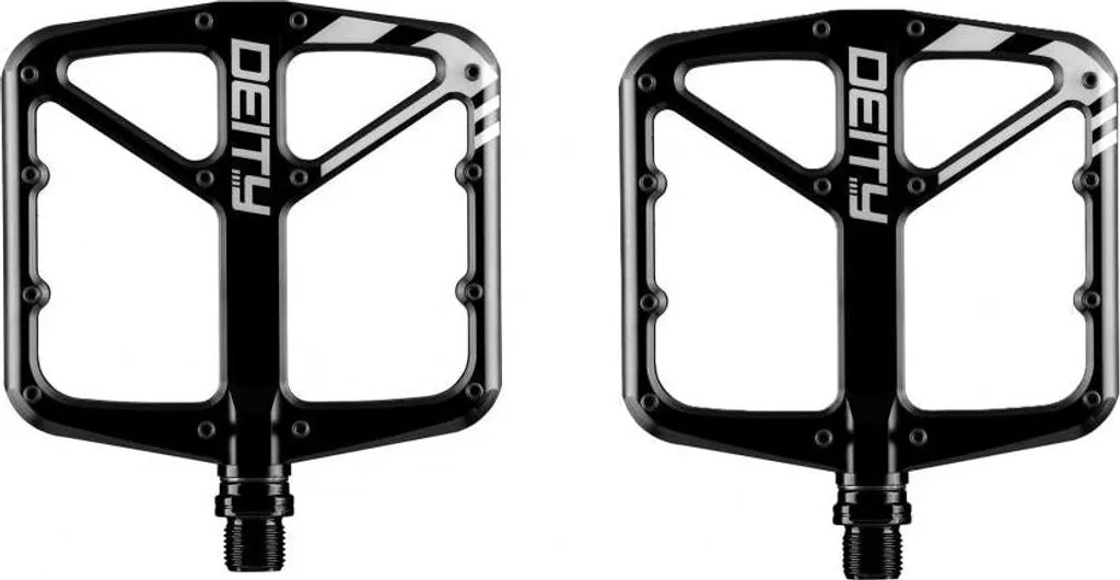 Pédales VTT Deity Supervillain Aluminium Noires Anti-Glisse et Robustes