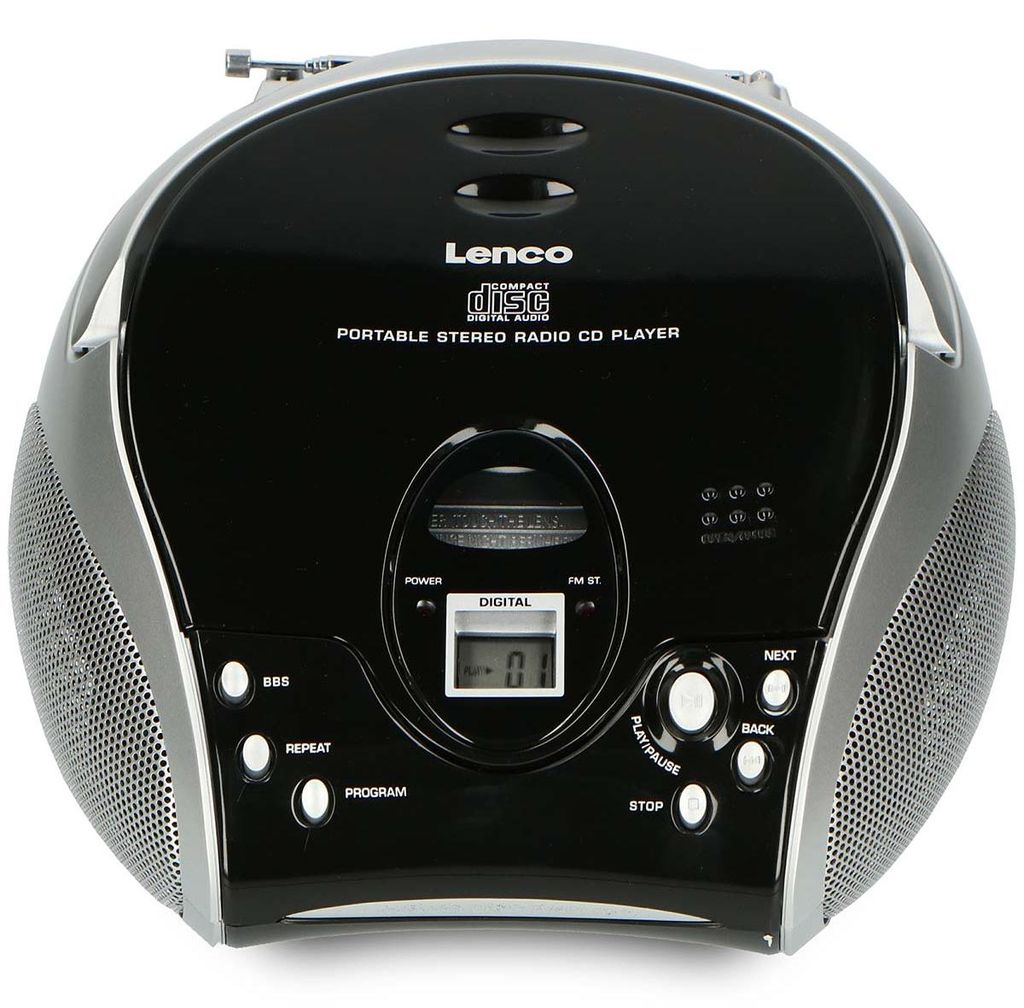 Lenco SCD-24 Black/Silver - Prenosné FM rádio s CD Obrázok produktu 