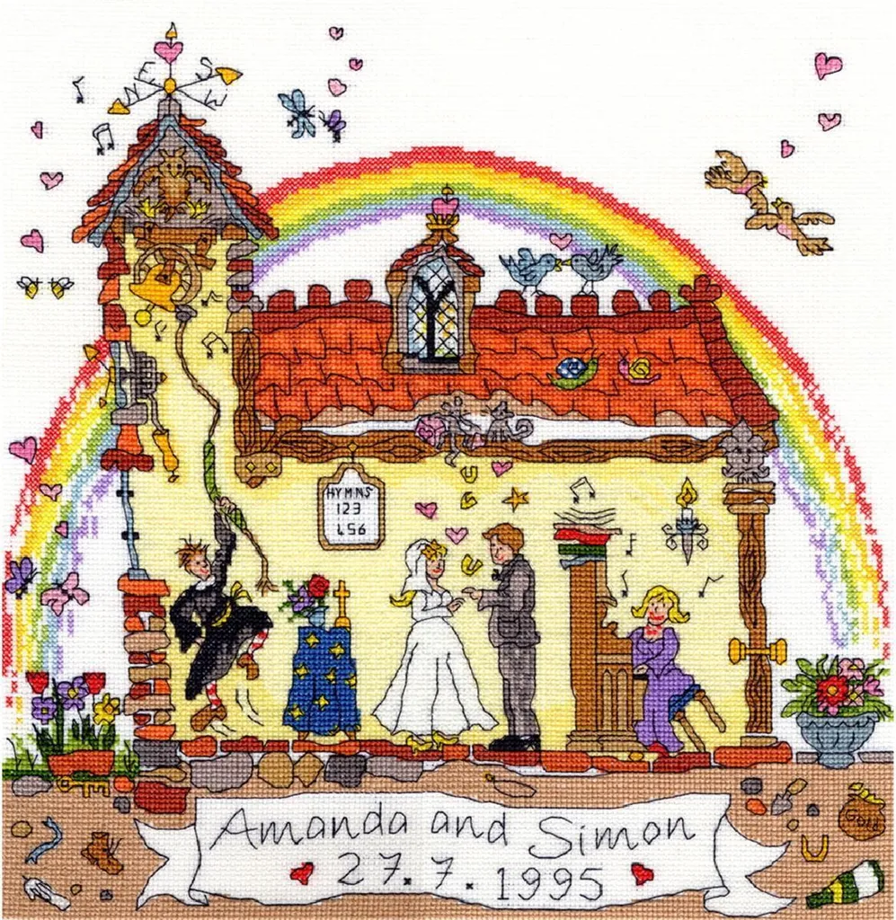 Cadeau de Mariage à Broder Bothy Threads Kit Point de Croix 31x32cm