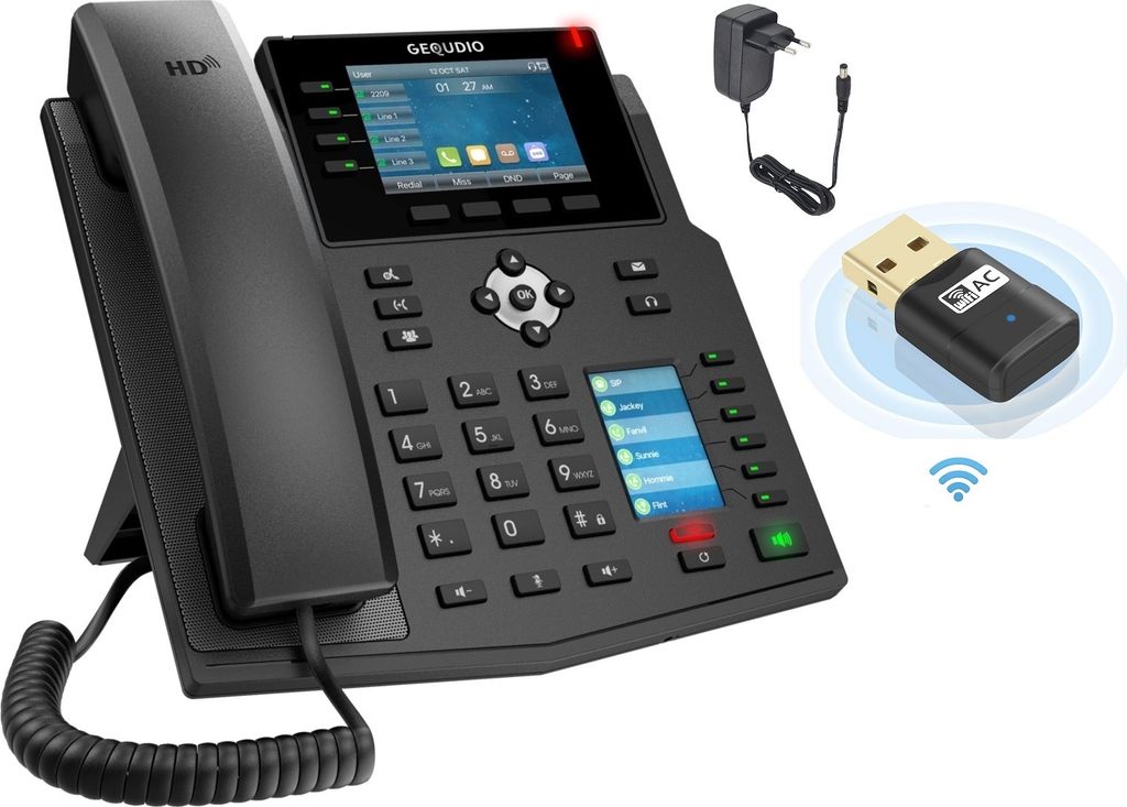 GEQUDIO GX5+ IP-Telefon Set mit Netzteil & WLAN Stick Produktbild 