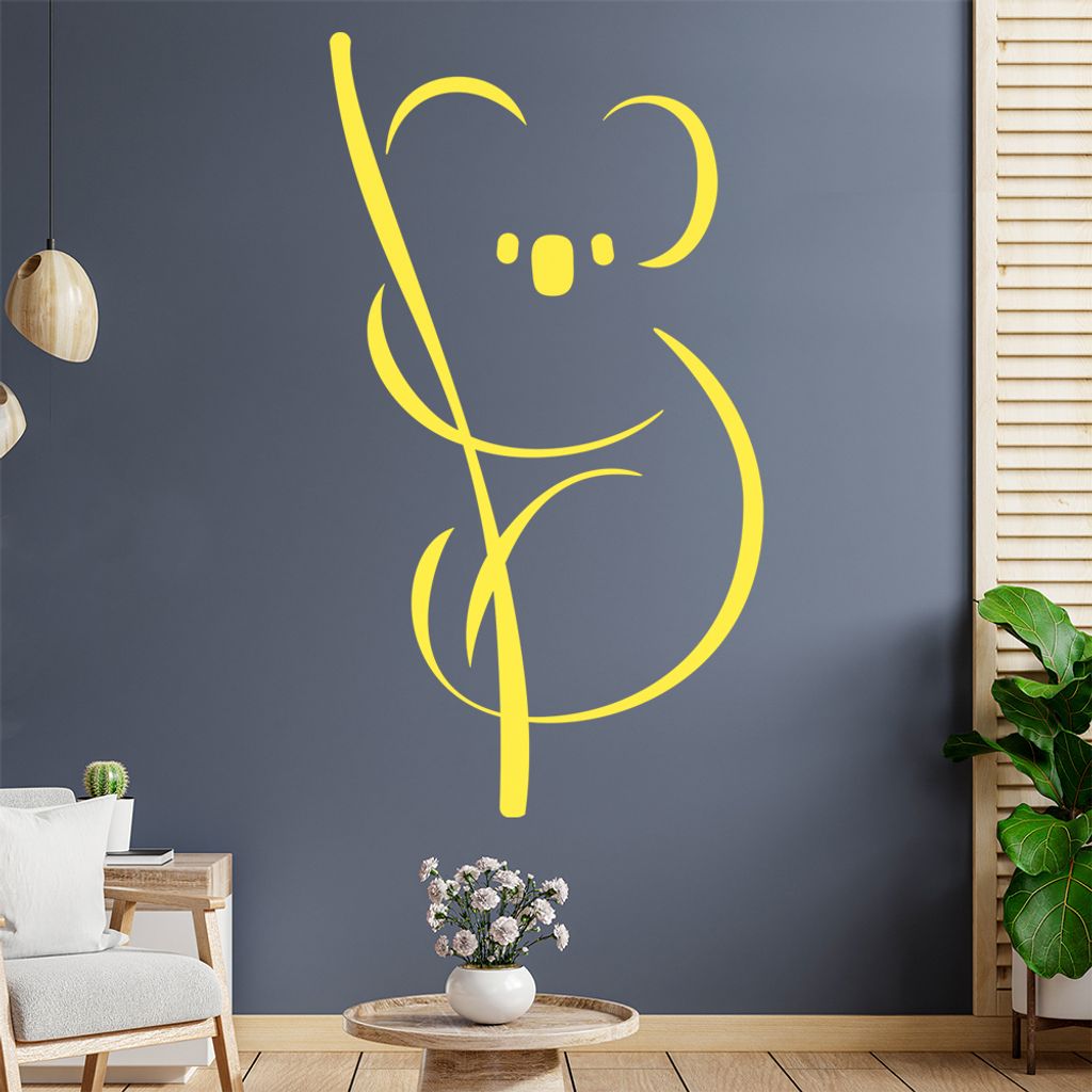 Koala Linien Wandtattoo in 6 Größen - Wandaufkleber Wall Sticker - Dekoration, Küche, Wohnzimmer, Schlafzimmer, Badezimmer