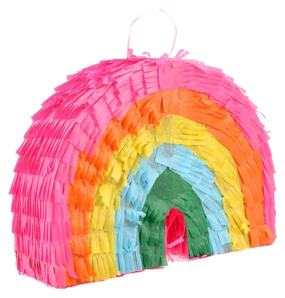 Bunte Regenbogen-Piñata für Kindergeburtstage, befüllbar mit Süßigkeiten und Mini-Spielzeugen, Partydekoration für Feste und Feiertage