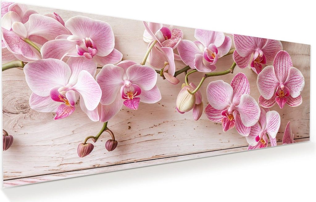 Glasbild 150x60cm in XXL für Wohnzimmer, Schlafzimmer Motiv Orchideen_tabletop