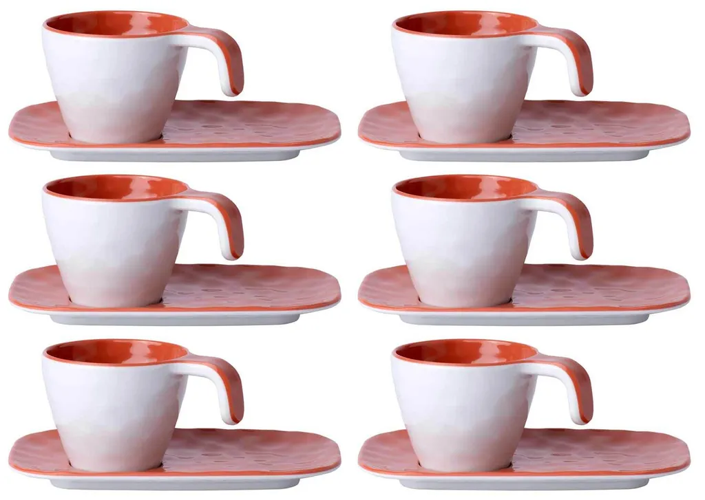 Harmony Coral: Set 6 Tazzine Espresso di Design - Edizione Limitata