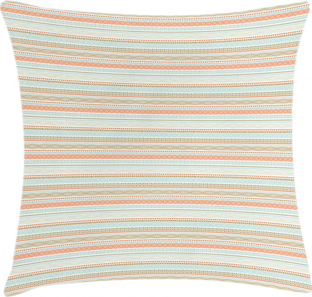 ABAKUHAUS Bohemien Kissenbezug, Muster, Digitaldruck Wasser Resistent Farbfest mit Reißverluß und Waschbarer Kissenhülle, 45 x 45 cm, Lachs Blas...