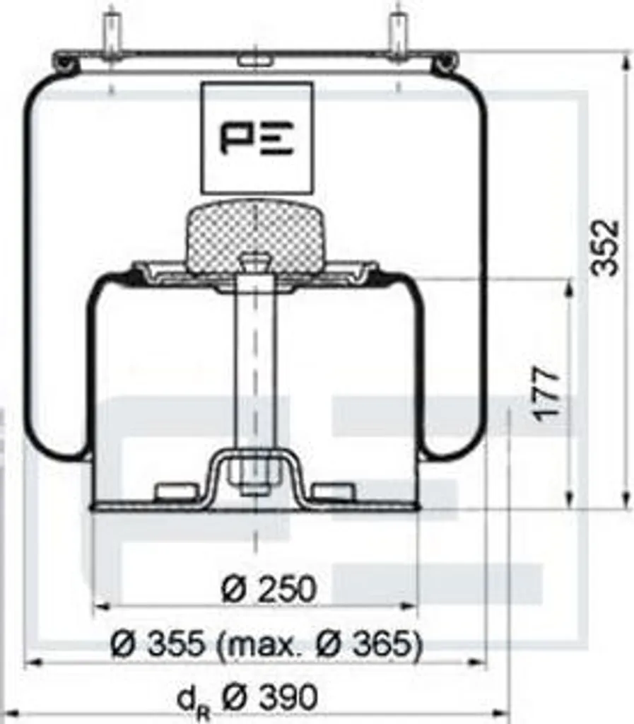 Soufflet pneumatique 084.020-72A pour corriger l'affaissement essieu