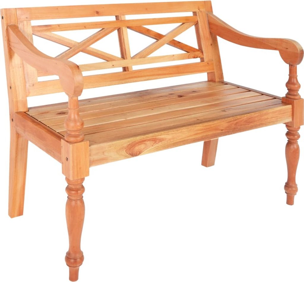 Bank van mahoniehout, 98 x 82 x 50 cm, lichtbruin Productafbeelding 