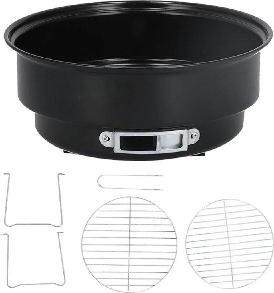 Gril de jardin rond en fonte avec socle stable pour cuisson lente et saisie