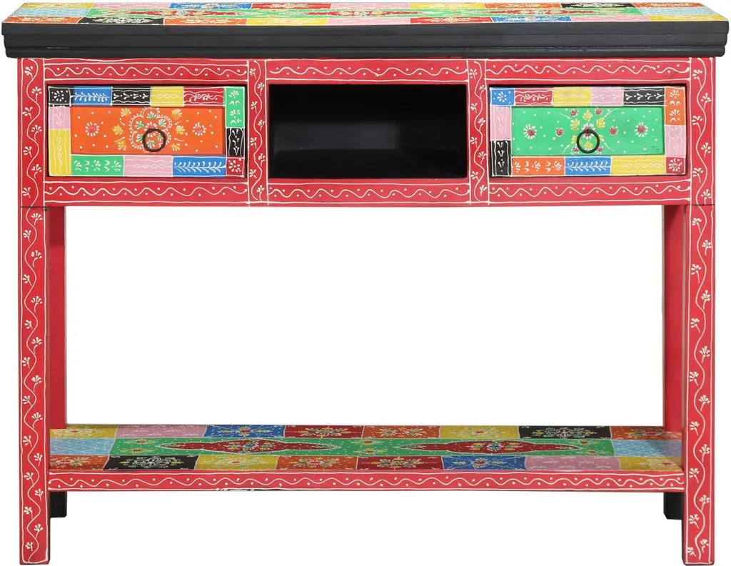 Consolle Multicolore vidaXL Legno Massello Mango 100x30x75 cm