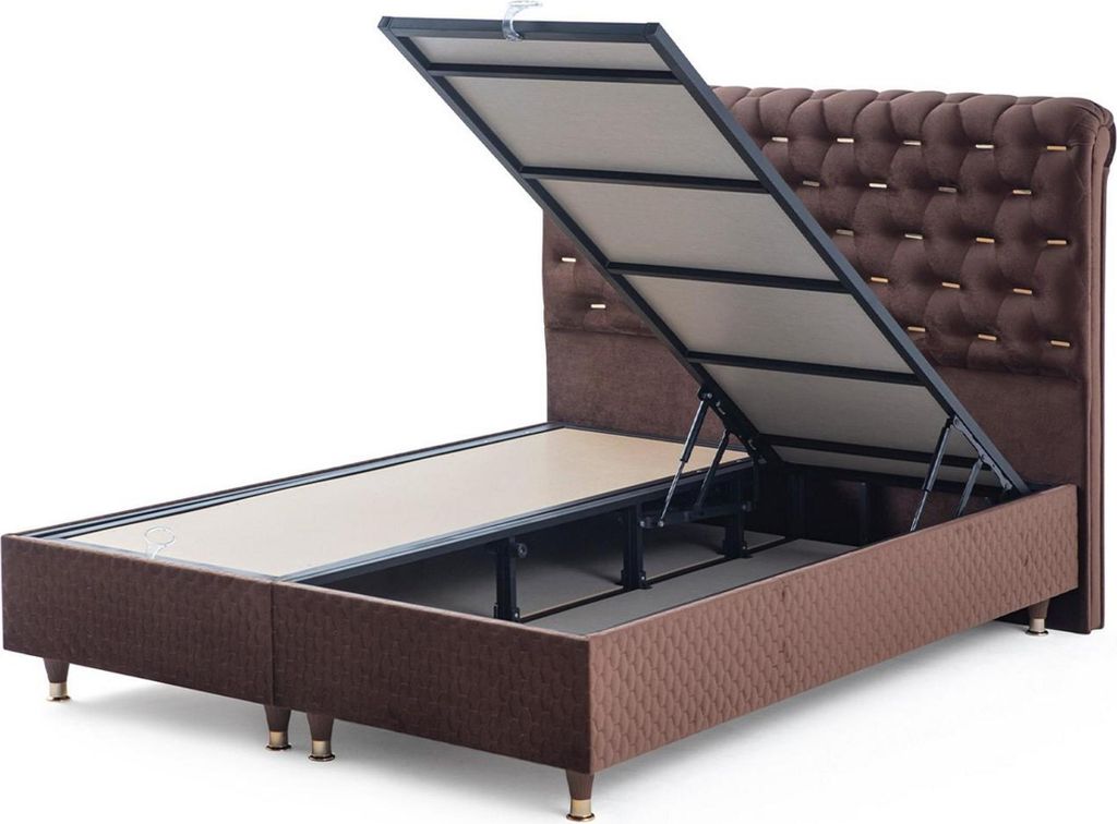 Braunes Bettgestell Schlafzimmer Designer Betten Polster Möbel
