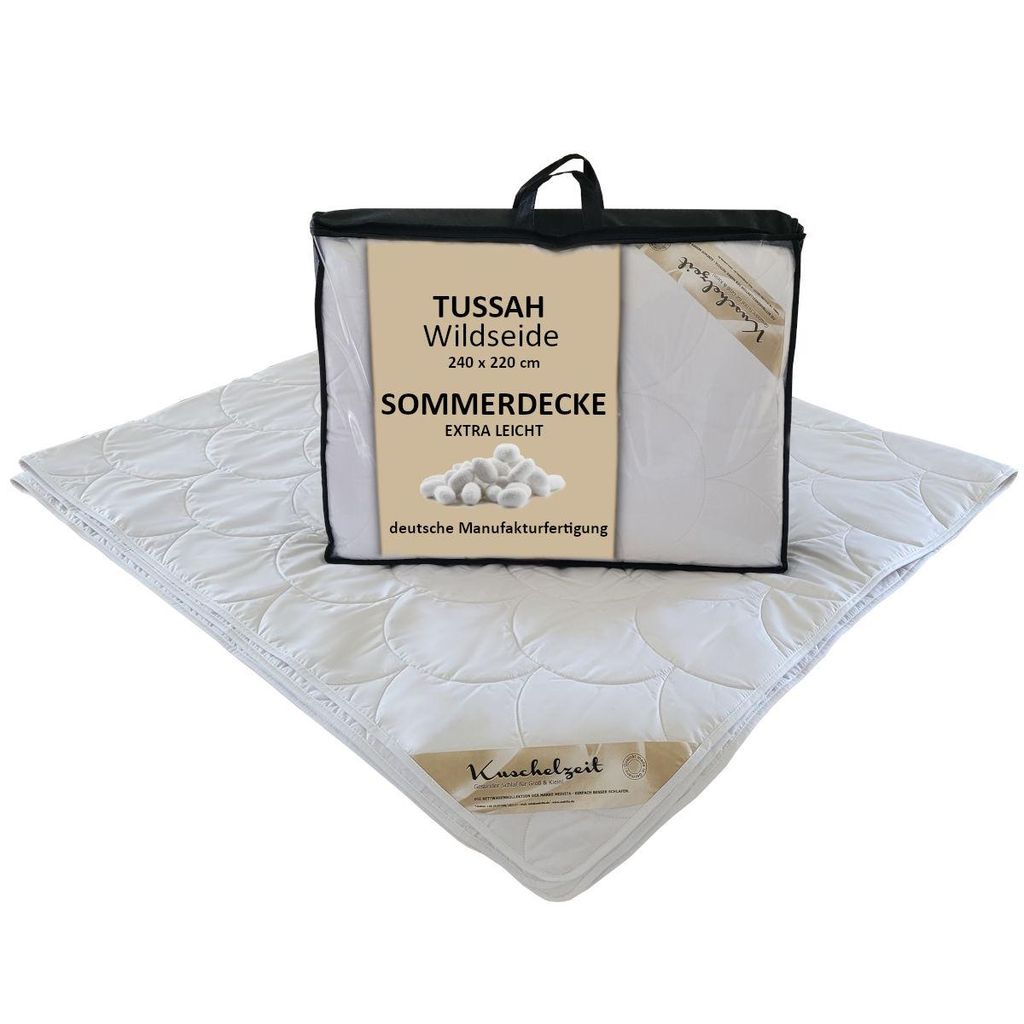 Wildseide extra leichte Sommerdecke Kuschelzeit in 240x220 cm 100% Seide