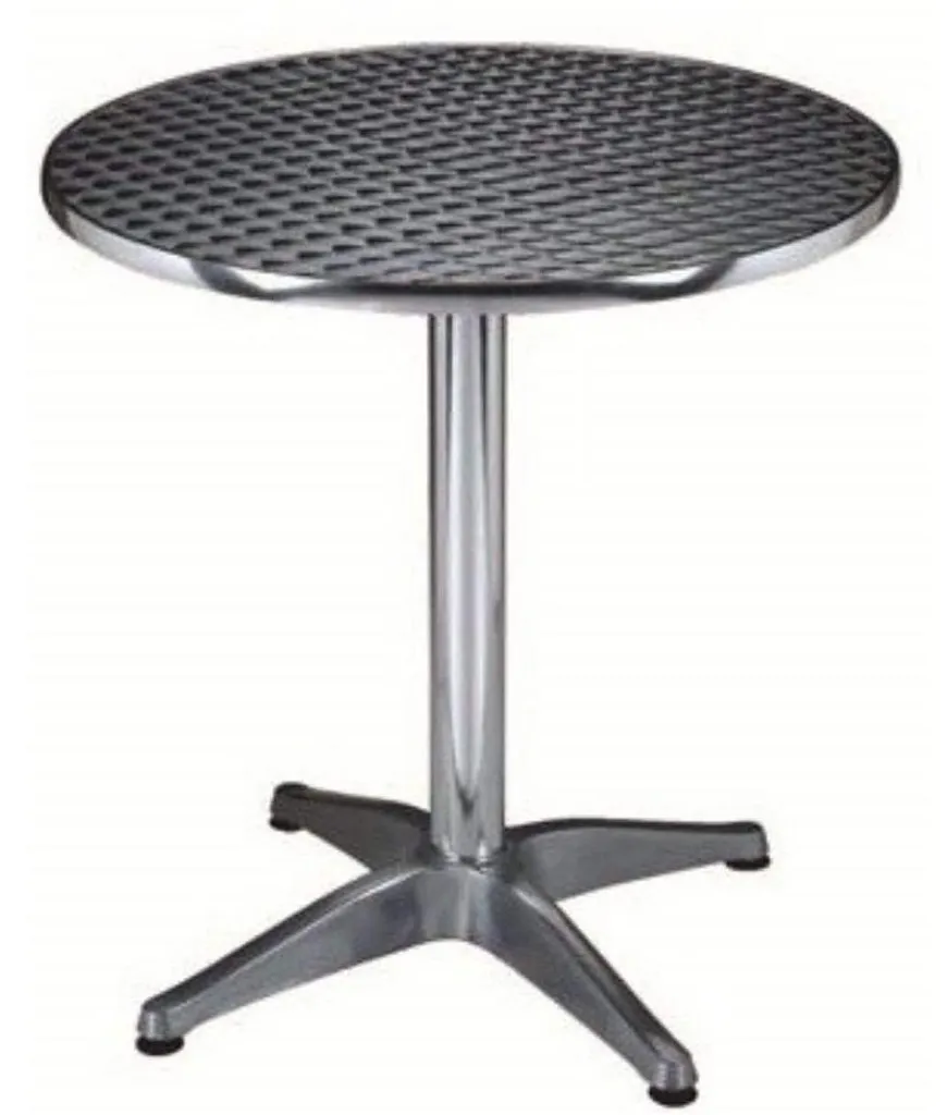Table alu imperméable Ø70 cm avec pied central stable pour balcon - 2
