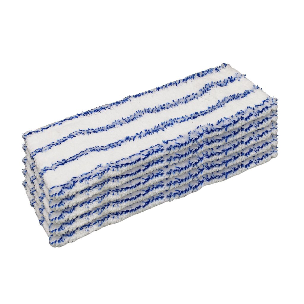 Wischmopp Profi Mikrofaser Wischmopp -Wischbezug für höchste Reinigungsansprüche, Blau, 40cm, 5er