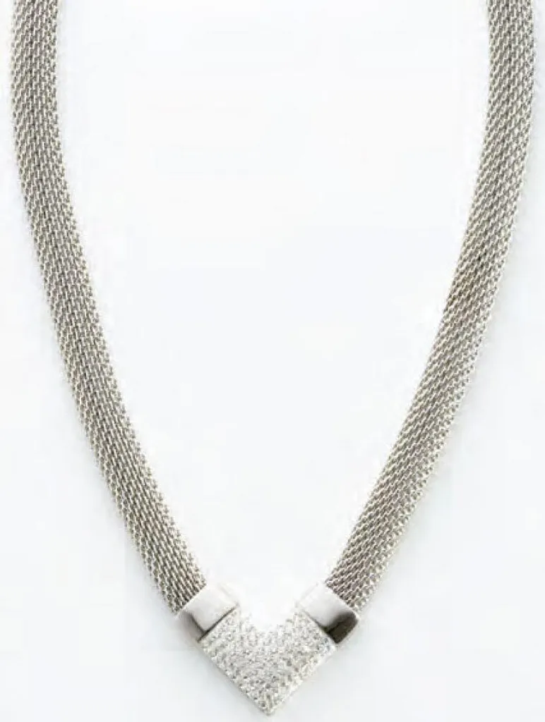 Collana Victoria Argento 925 e Pietre Bianche - Design Essenziale