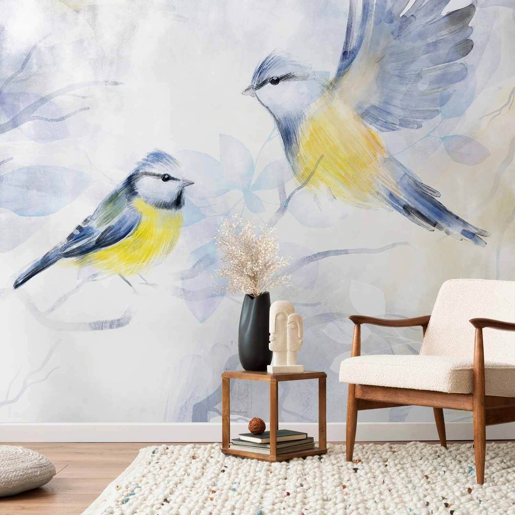 Vlies Fototapete - Watercolor Tit - First Variant 400x280 cm Tiere g-A-10045-a-a