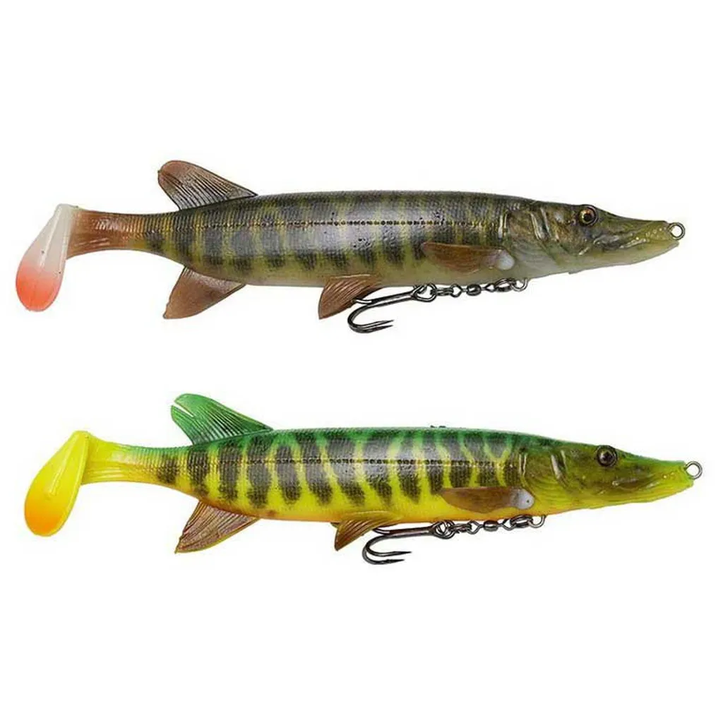 Leurre Souple Brochet Savage Gear 4D Pike Shad 20 cm Coloris Firetiger