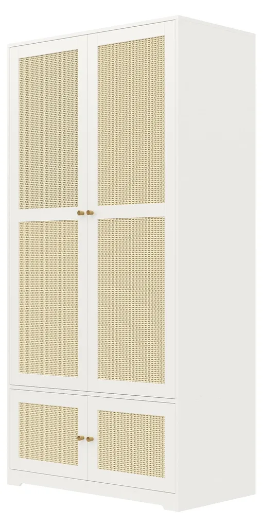 Armoire d'angle Flieks blanche : solution gain de place en rotin - 8