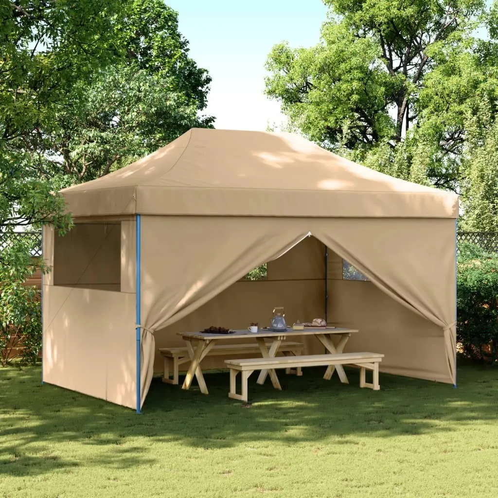 Tonnelle de jardin pliante imperméable beige pour réception