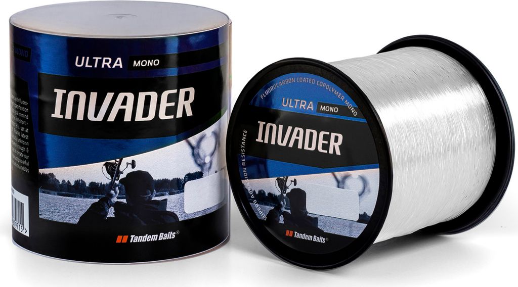 Tandem Baits 2-Pack Invader Ultra Mono Angelschnur für Angelrute, Angelzubehör Karpfenrute, Nylonschnur zum Große-Fische-Angeln, Karpfenzubehör...