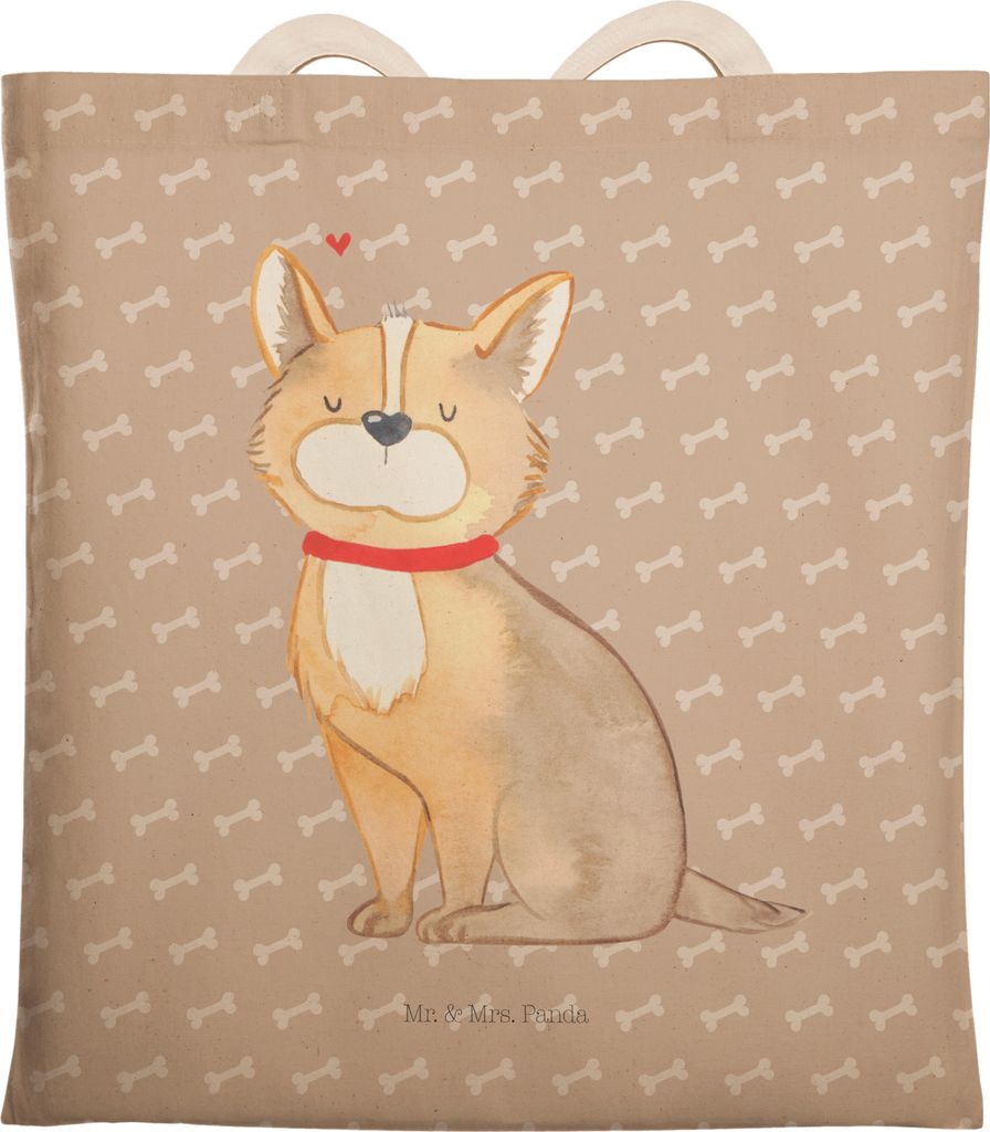 Mr. & Mrs. Panda Beutel Hund Glück - Hundeglück - Geschenk, shopping bag, Herz, Beuteltasche, taschen shopper, Spruch, Stofftragetasche, Tote, S...