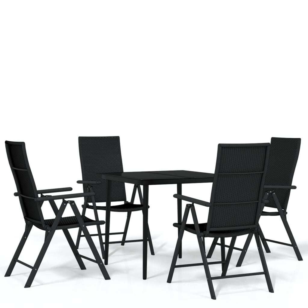 5-tlg. Garten-Essgruppe Schwarz