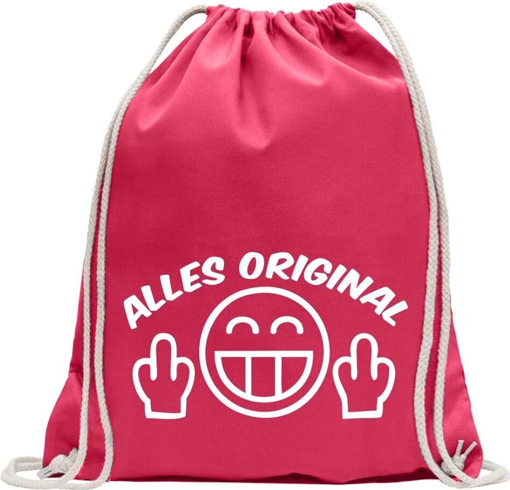 Kiwistar - Turnbeutel - pink - Alles Original - Fun Rucksack Sport Beutel Gymsack Baumwolle mit Ziehgurt
