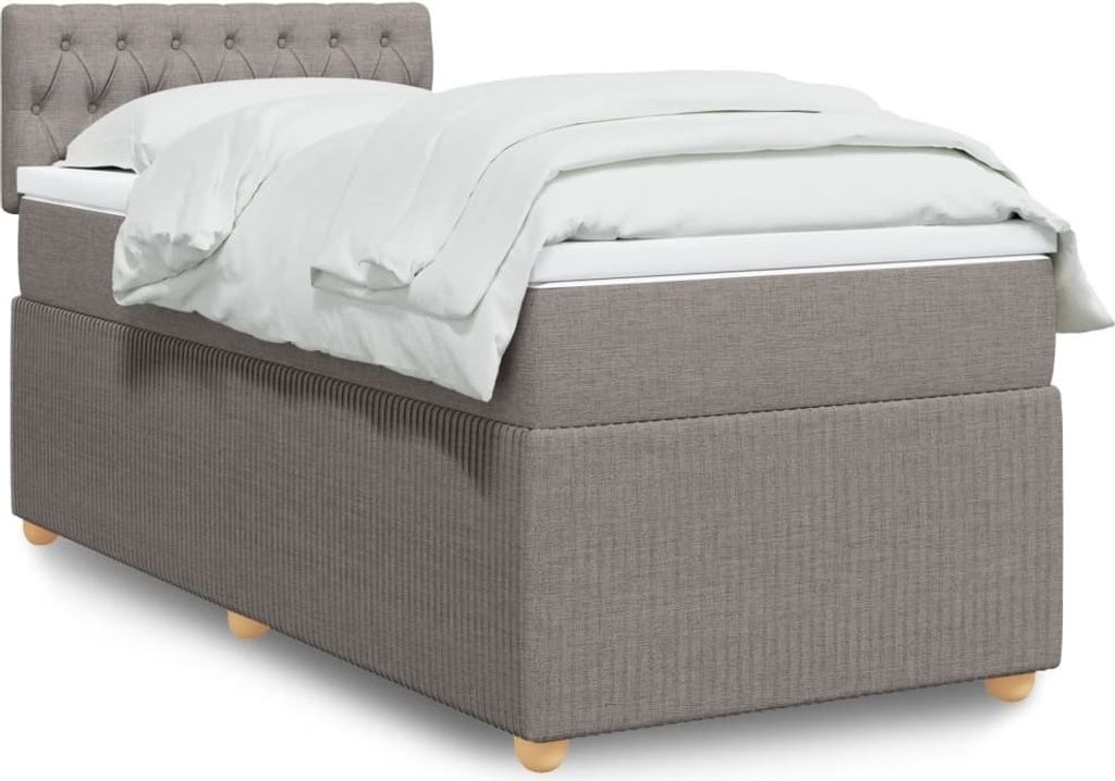 Maison Exclusive - Boxspringbett mit Matratze Taupe 90x190 cm Stoff