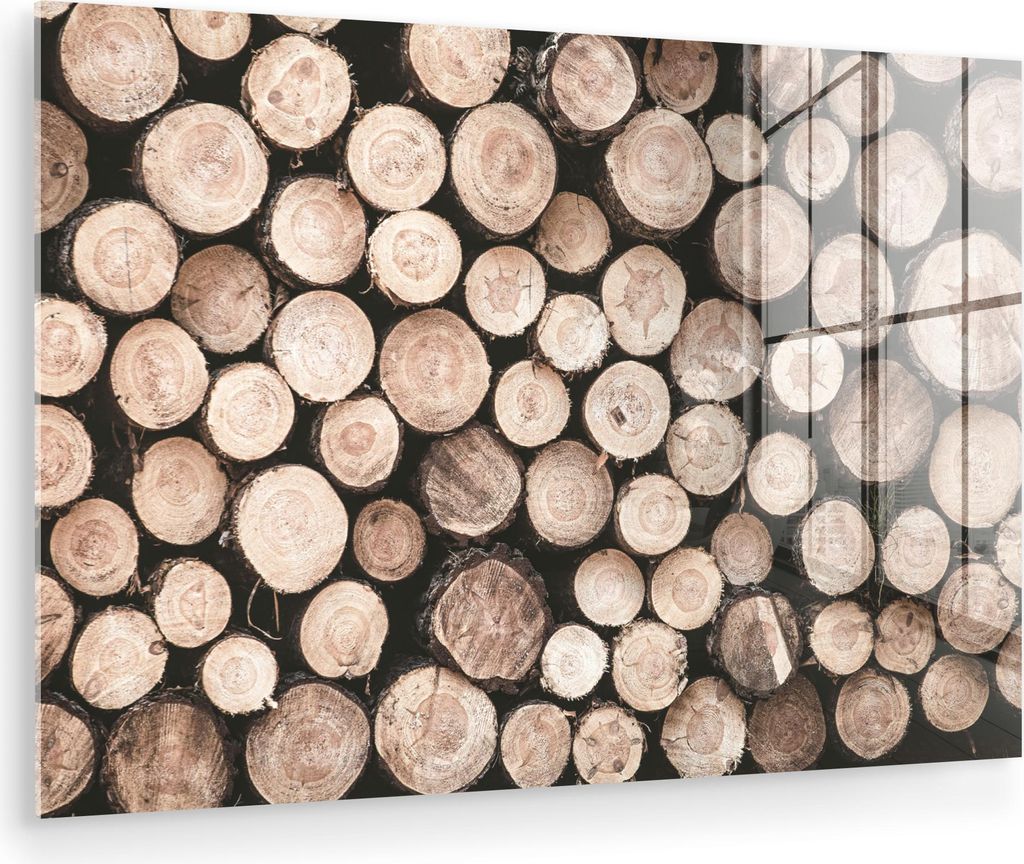 MuchoWow Glasbilder - Bilder auf Wandbild - Foto auf Glas Baumstämme - Winter - Natur 30x20 cm Wanddekoration aus Glas - Acrylglasbild - Acrylbild...