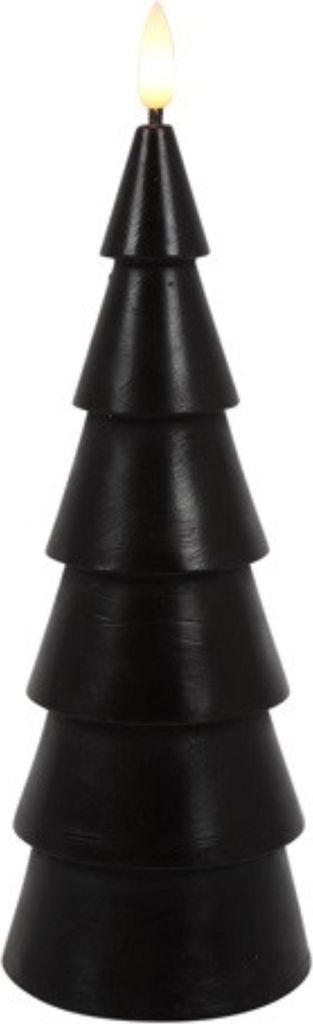 Countryfield LED-Kerze Tannenbaum Schwarz Ø 7,8 × 22,5 cm – Echtwachs & Timer