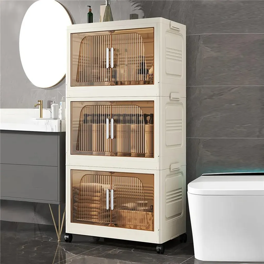 Meuble de rangement sans assemblage pliable et empilable 4 compartiments - 7