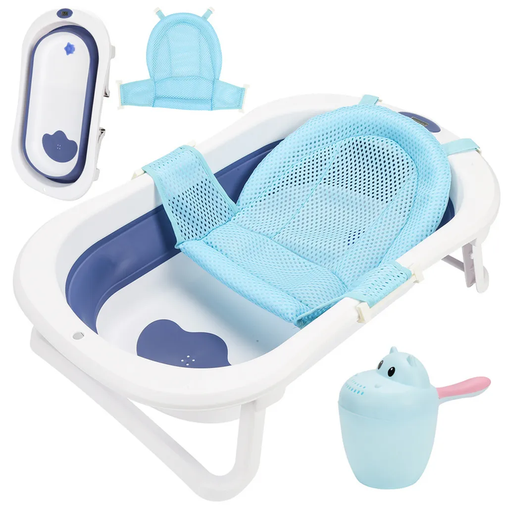 Baignoire Bébé Pliable Gain de Place avec Support Nouveau-né Ergonomique