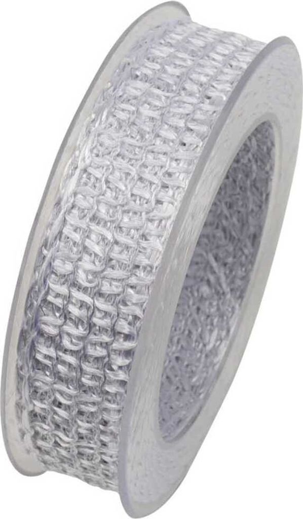 Schleifen Gitterband ALMA mit Draht 25mm weiß 20m Rolle (1m=0,45EUR) Goldina