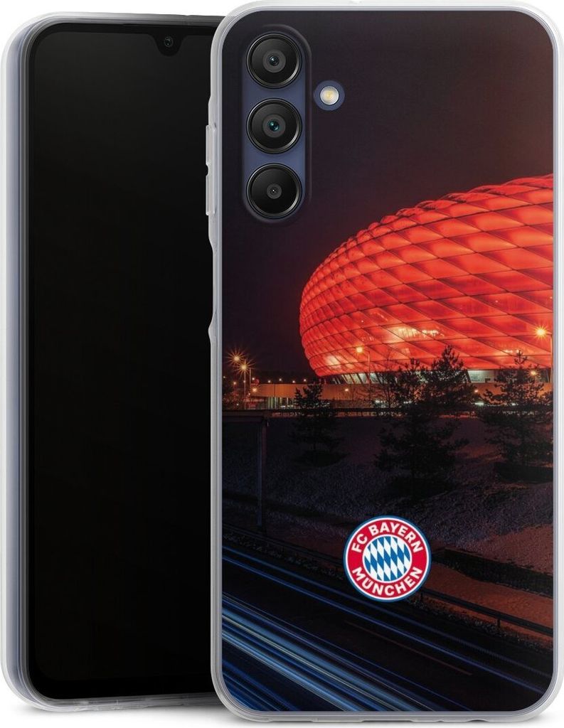 DeinDesign Handyhülle für Samsung Galaxy A15 Silikon Hülle Case Smartphone Schutzhülle FC Bayern München FCB Stadion