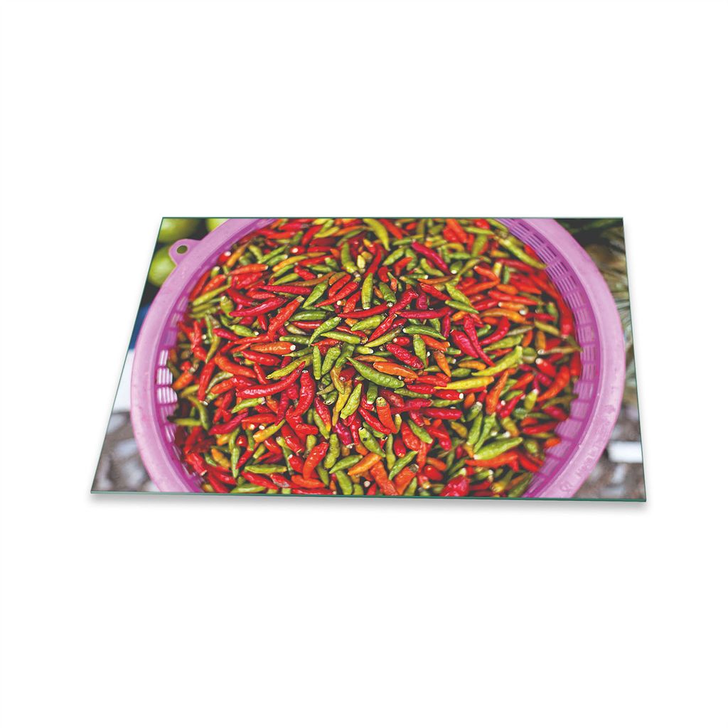 Herdabdeckplatte Glaskeramik 1 Teilig 80x52 Paprika Rot Abdeckung Glas Spritzschutz