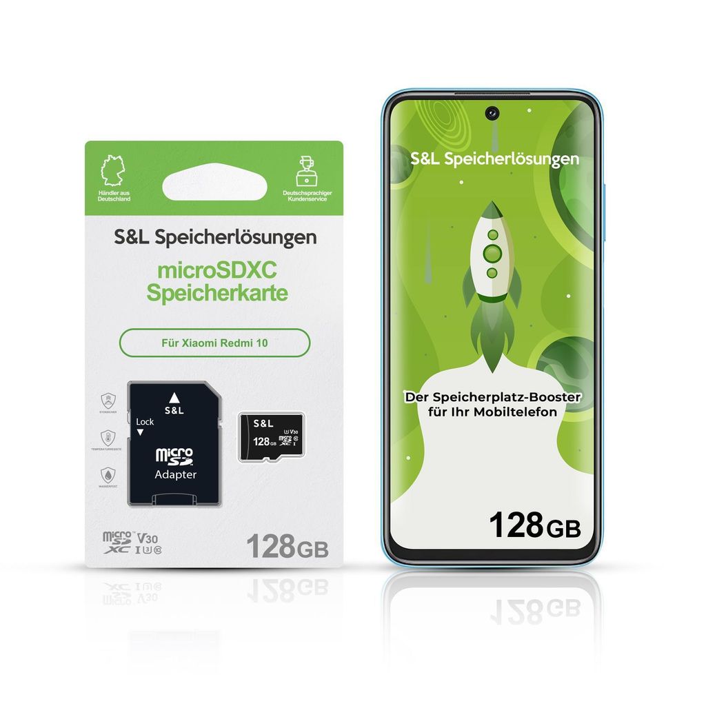 microSD Speicherkarte S&L für Xiaomi Redmi 10 - Speicherkapazität: 128 GB