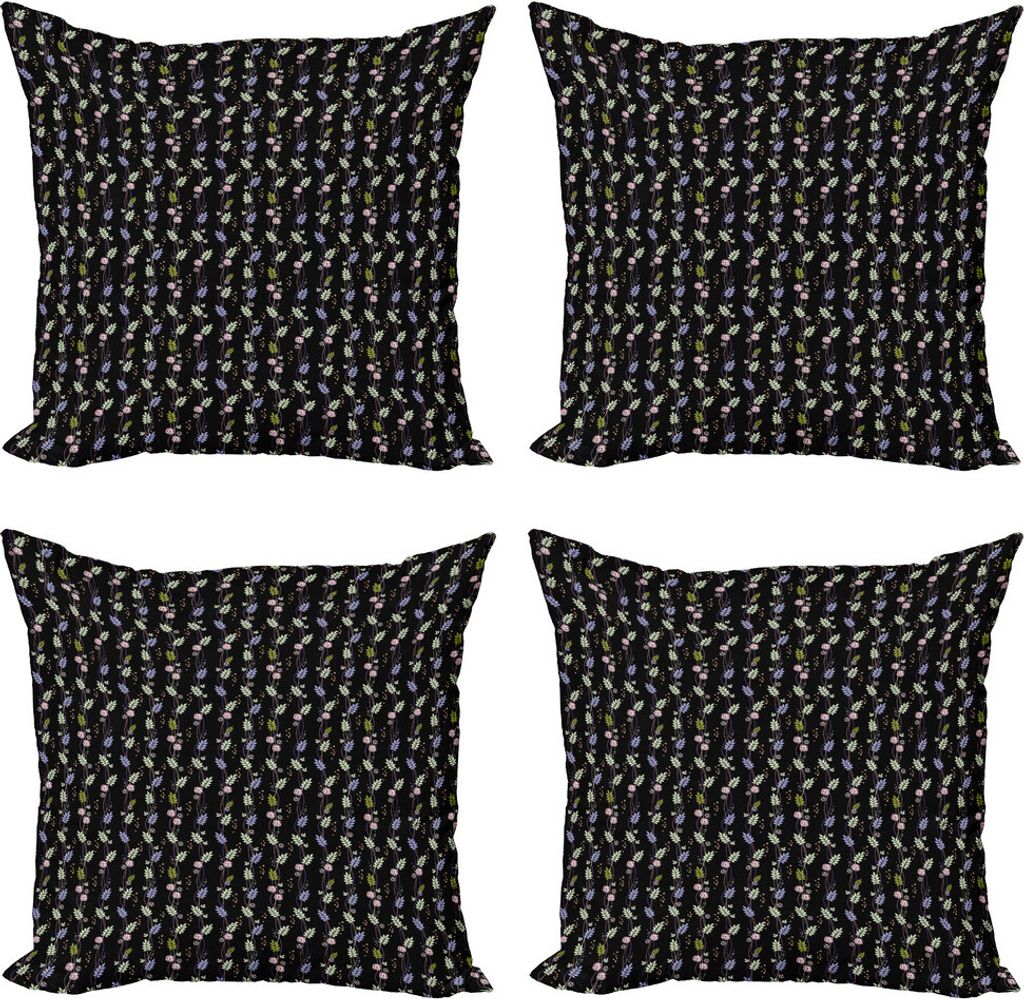 ABAKUHAUS Blätter Kissenbezug Set (4 Stück), Abstrakt Blooming Natur, Moderner Doppelseitiger Digitaldruck, 45 cm x 45 cm, Mehrfarbig