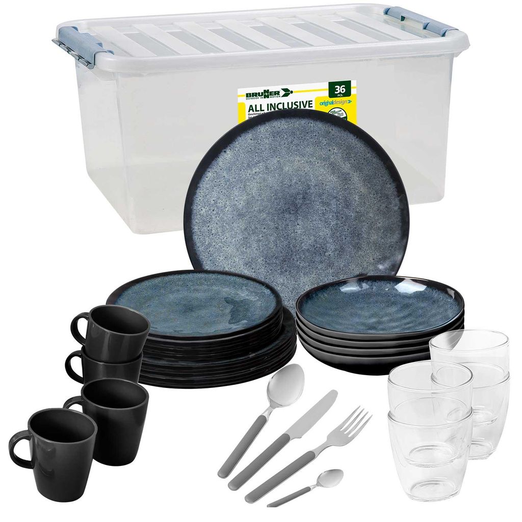 BRUNNER Camping Geschirr Set 4 Personen | Anti-Slip | All Produktbild 