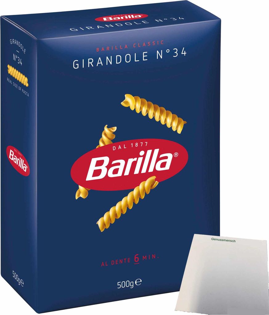 Barilla Nudeln Girandole (500g Packung) + usy Block