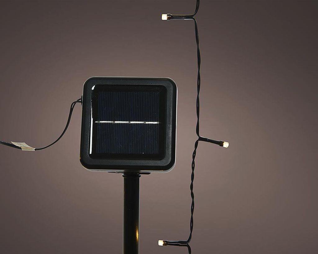 Solar Lichterkette Schwarz LED warmweiß 8 Modi Außenbereich Gartenbeleuchtung : 200 LEDs - 19,9 m Größe: 200 LEDs - 19,9 m