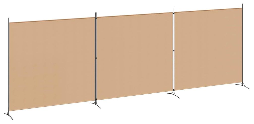 4-teiliger Raumteiler Beige 525 x 180 cm Stoff