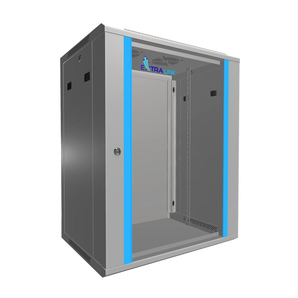 Extralink 15U 600x450 Grijze Rackkast, 19 inch Serverkast, Productafbeelding 