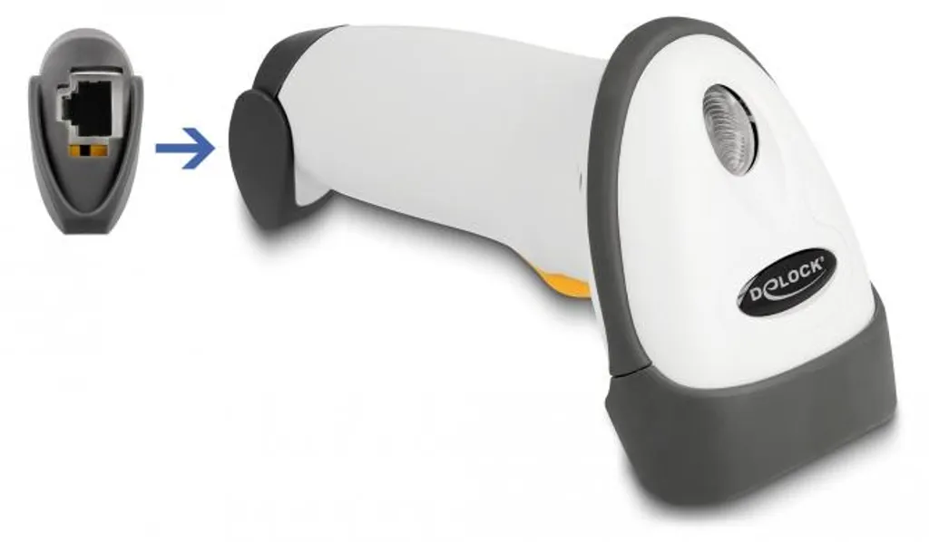 Scanner de Code-Barres 1D DELOCK avec Câble USB de 1,5m Noir et Robuste