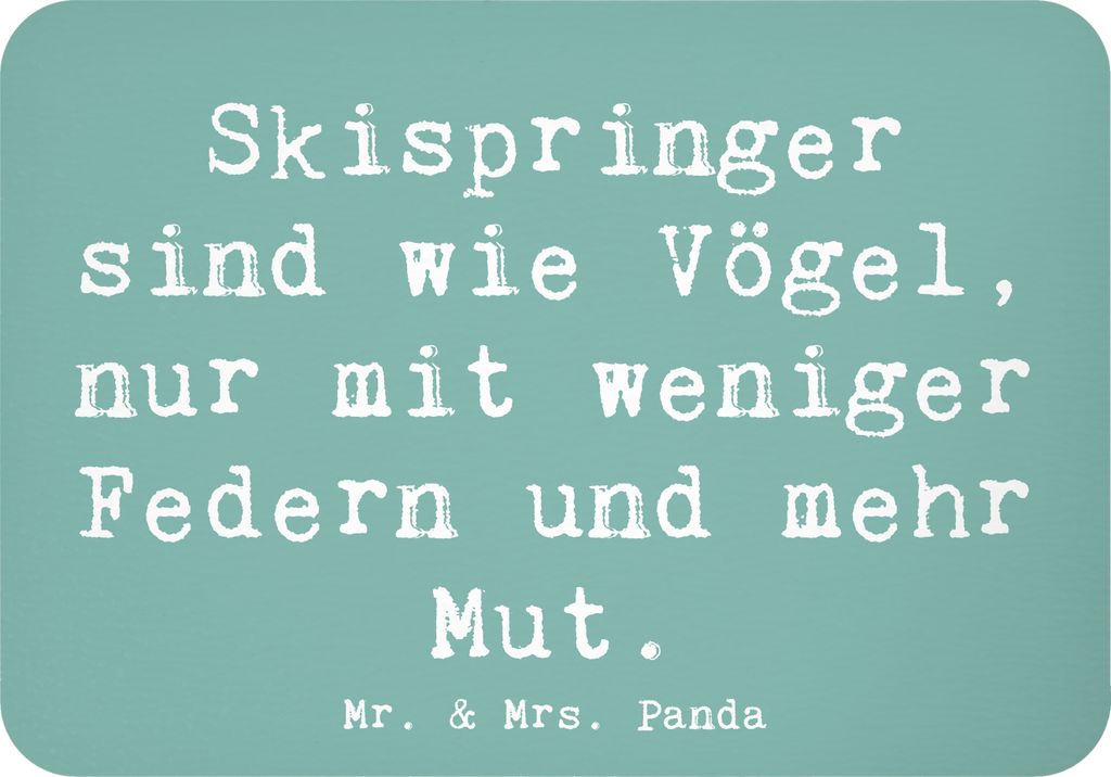 Mr. & Mrs. Panda magnet Spruch Skispringen Mut - Meeresbrise - Geschenk, whiteboardmagnet, Pinnwandmagnet, Schanzen, Sportler, zettelhalter, Teamsp...