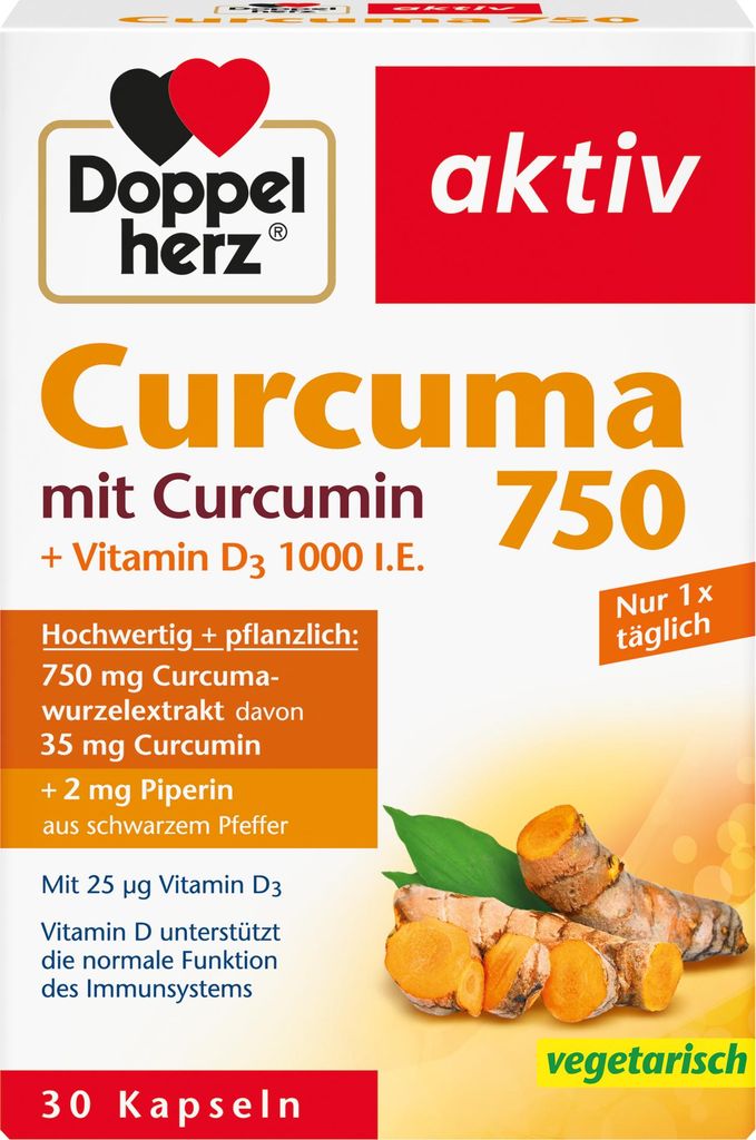Doppelherz Curcuma 750 Kapseln 30 St Produktbild 