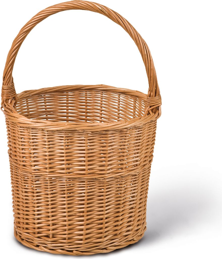 Handkorb rund, braun, Vollweide, Tragekorb, Weidenkorb, Produktbild 